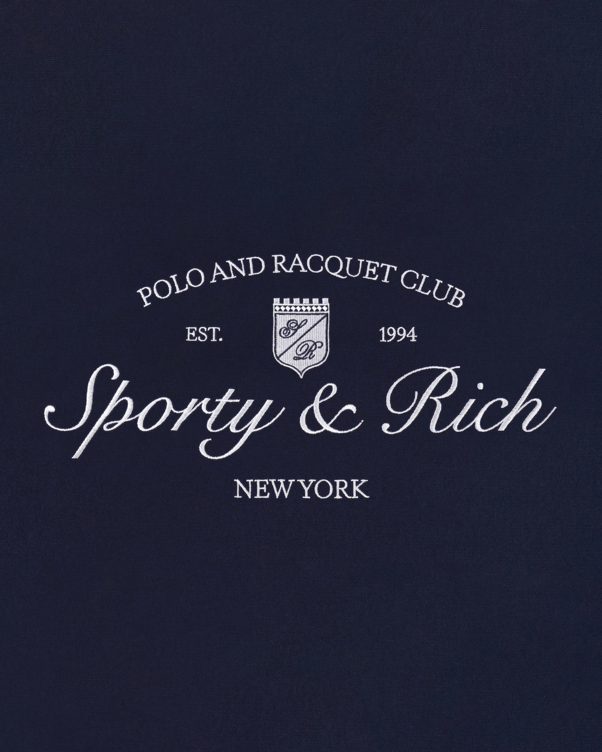 Sporty & Rich Syracuse Embroidered Crewneck - Navy/White