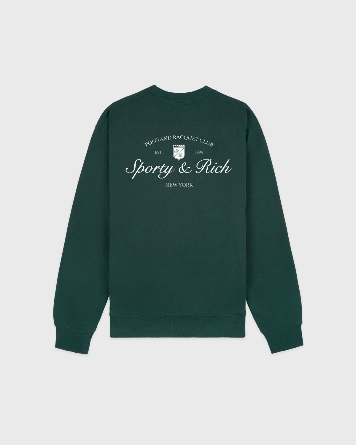 Sporty & Rich Syracuse Crewneck - Forest/White