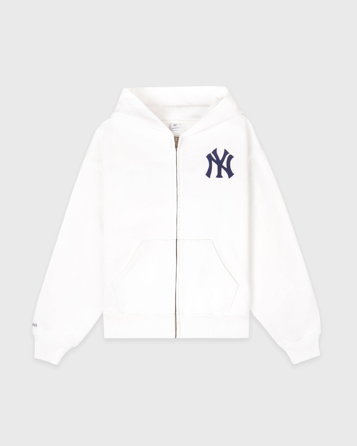 Sporty & Rich Heritage Yankees Serif Zip Hoodie - White/Navy