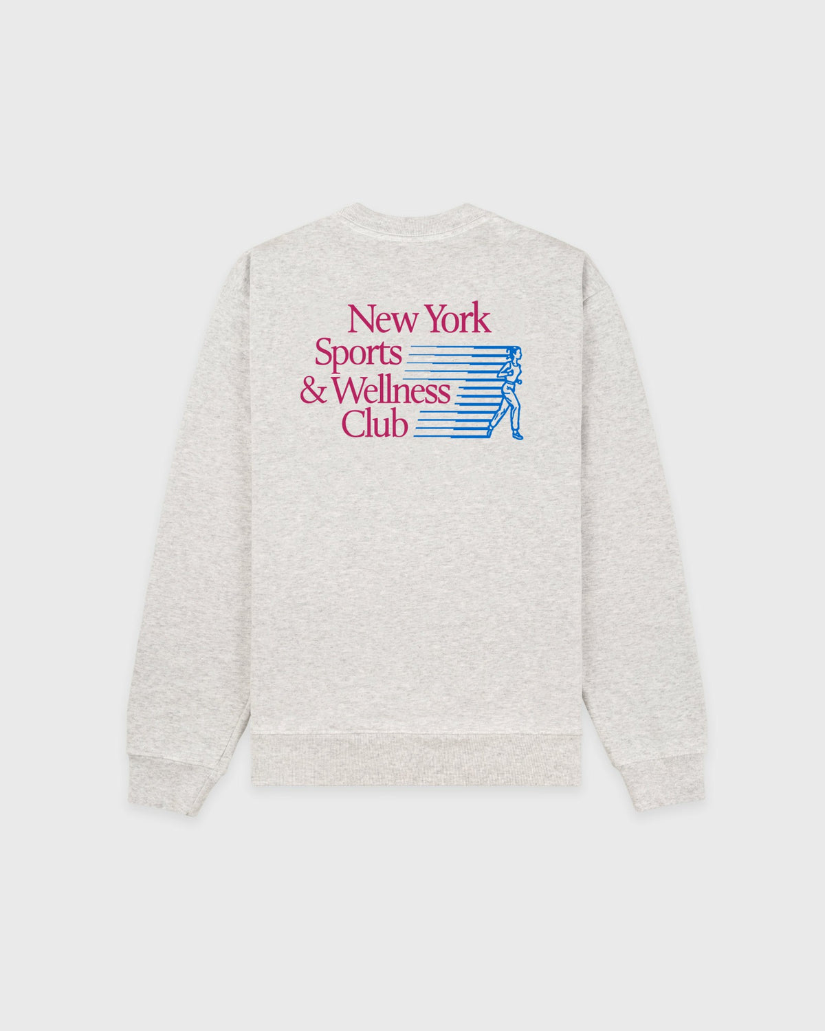 Sporty & Rich NY Motion Crewneck - Heather Gray/Berry/Azure