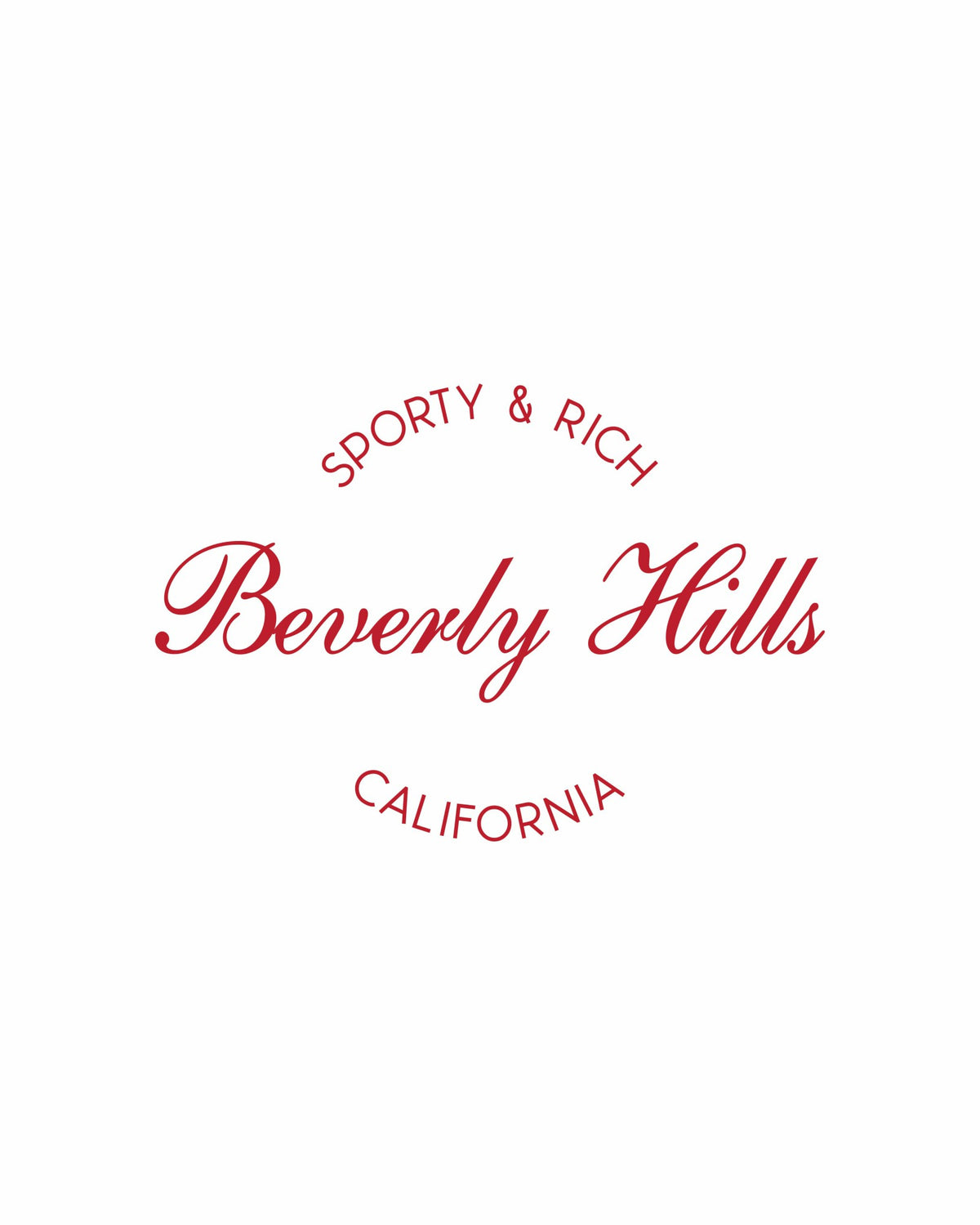 Sporty & Rich Beverly Script Crewneck - White/Ruby