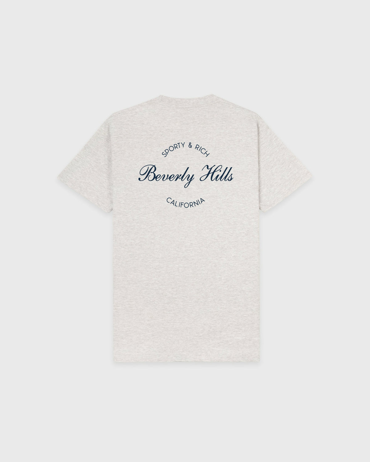 Sporty & Rich Beverly Script T-Shirt - Heather Gray/Navy