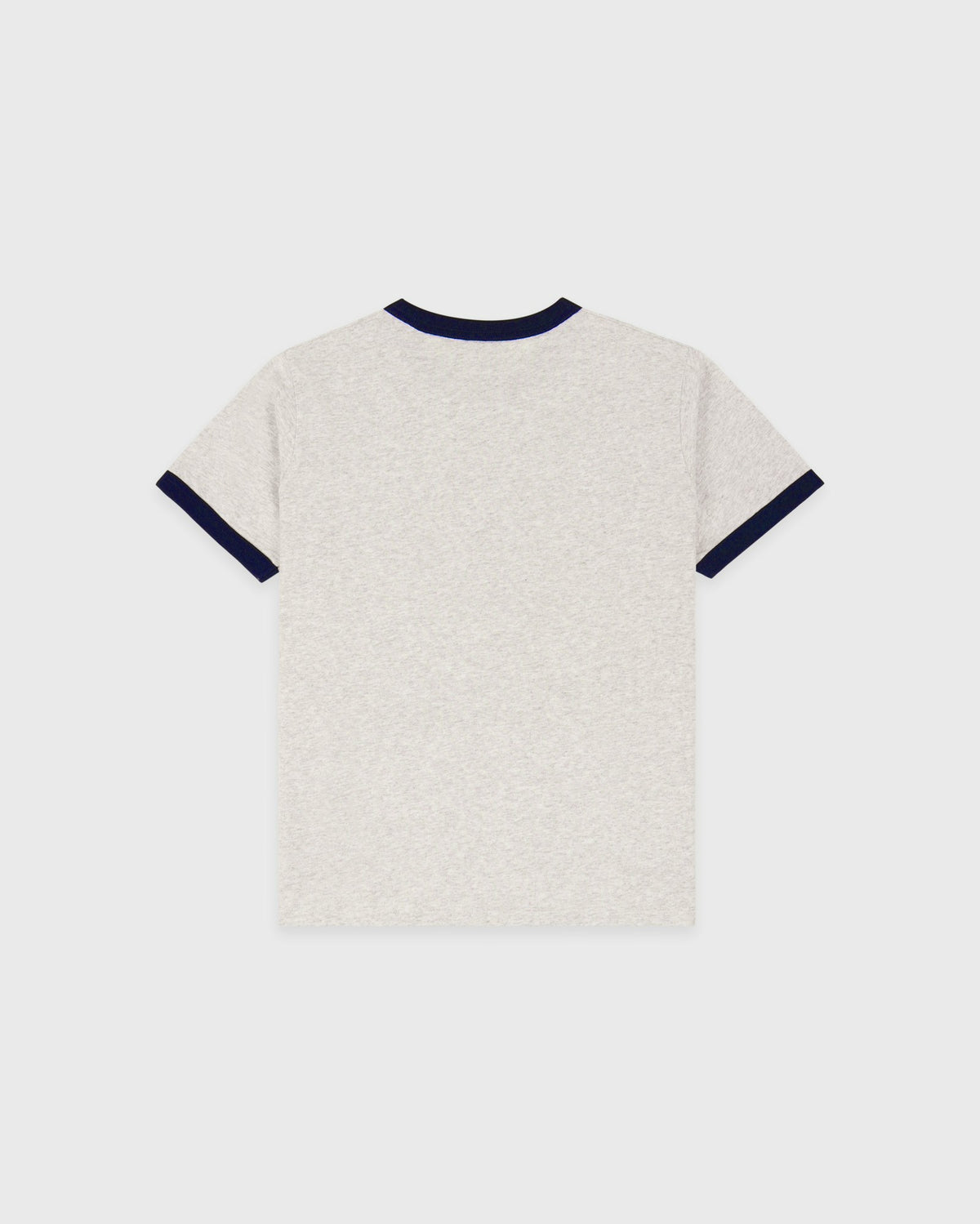 Sporty & Rich Yale Crest Ringer Tee - Heather Gray/Navy