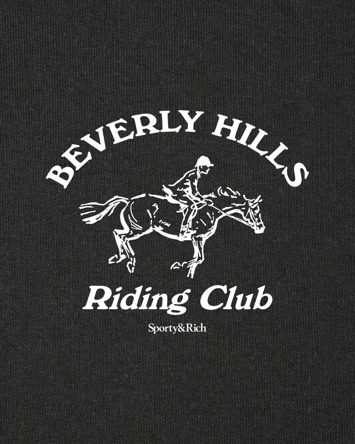 Sporty & Rich BH Riding Club T-Shirt - Faded Black/White