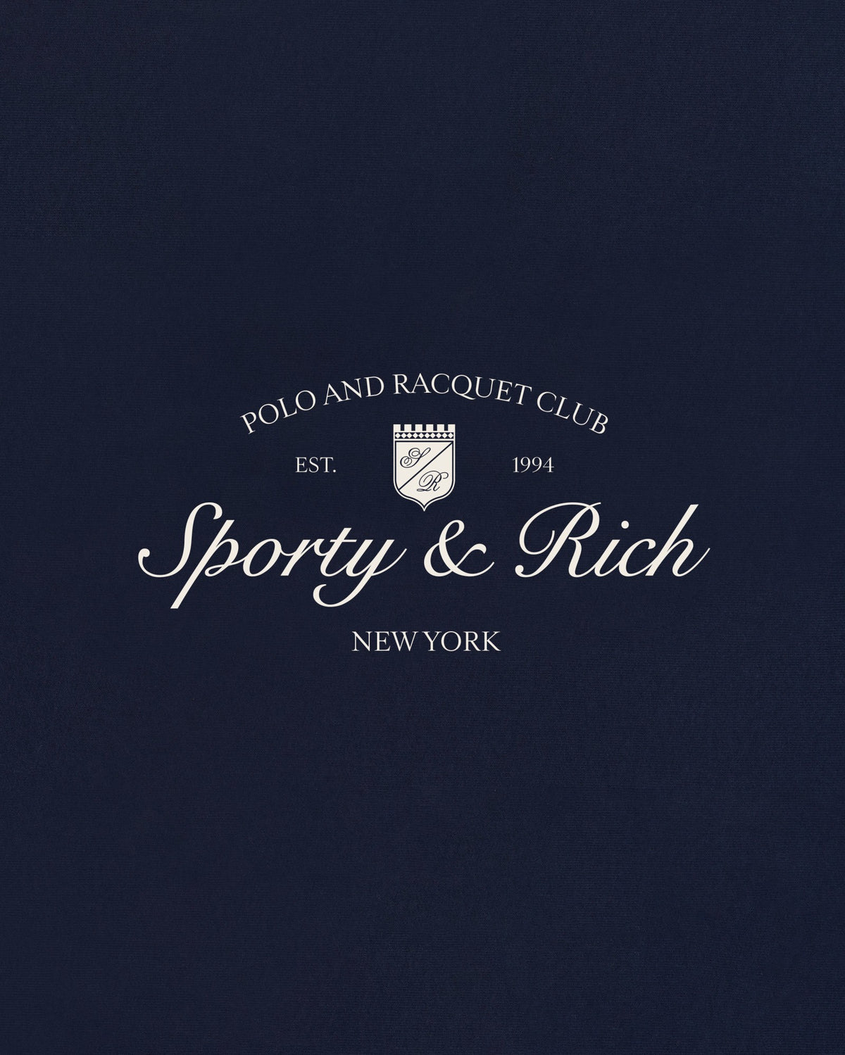 Sporty & Rich Syracuse T-Shirt - Navy/Ecru