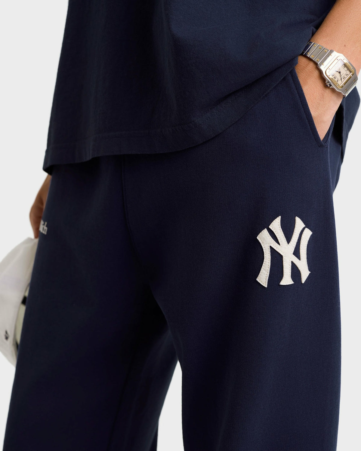 Sporty & Rich Heritage Yankees Serif Sweatpant - Navy/White