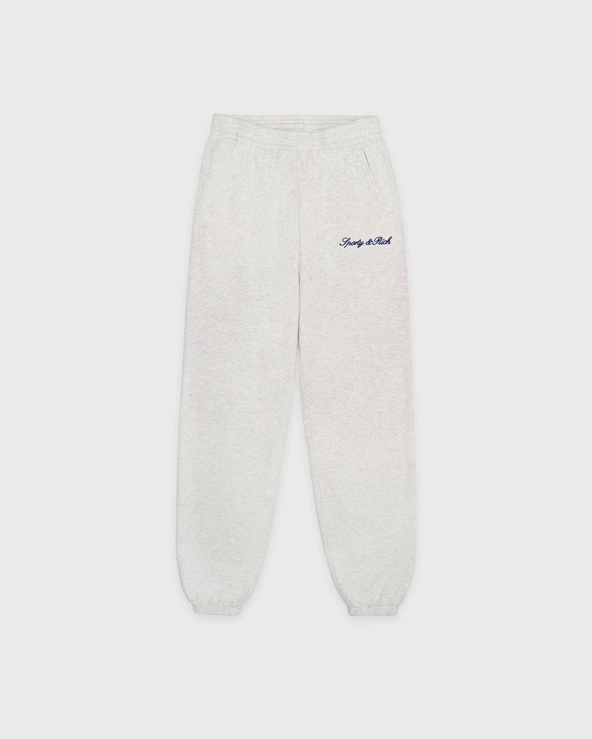 Sporty & Rich Syracuse Embroidered Sweatpant - Heather Gray/Navy