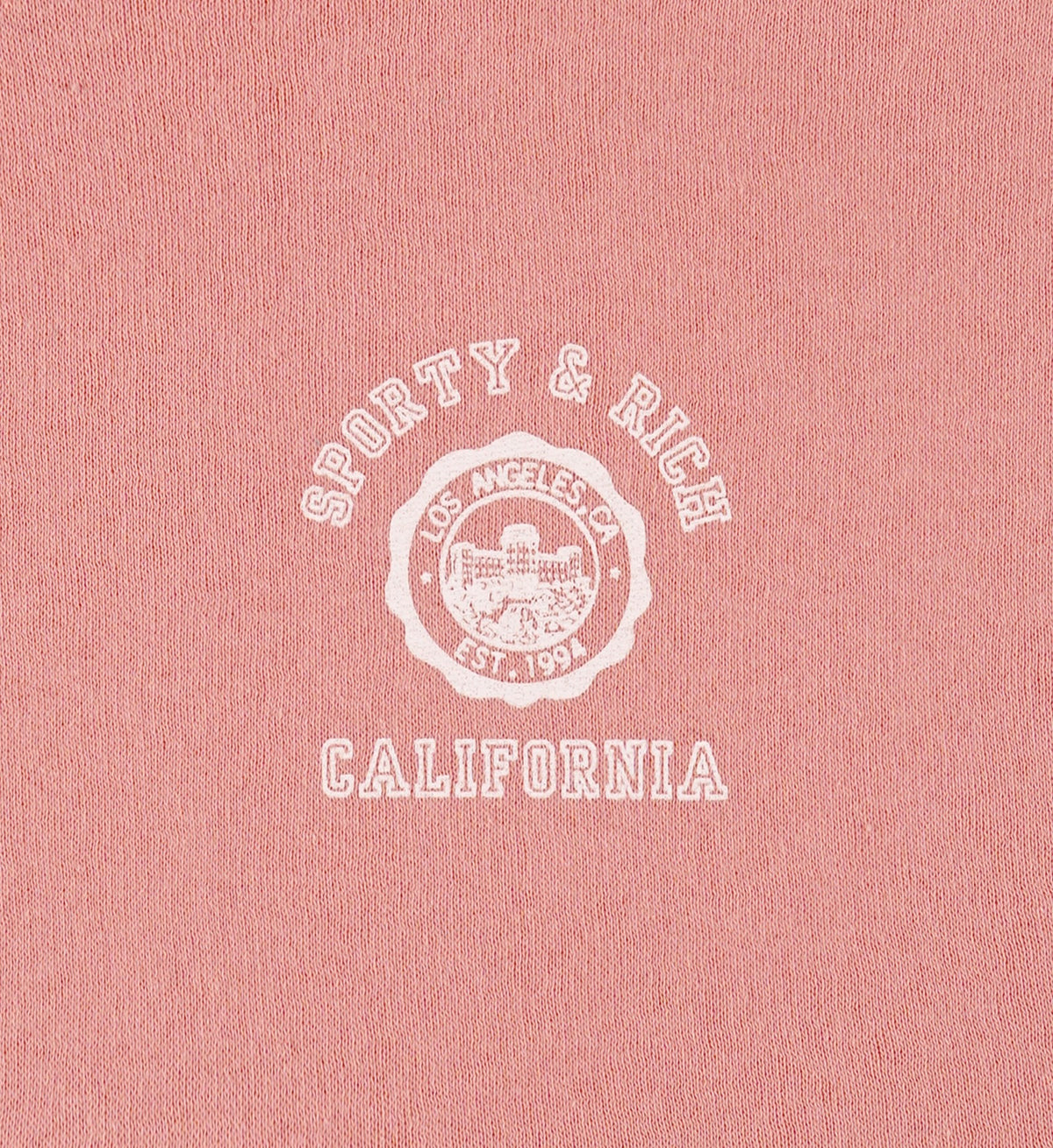 Sporty & Rich California Emblem Soft Disco Short - Carnation/White