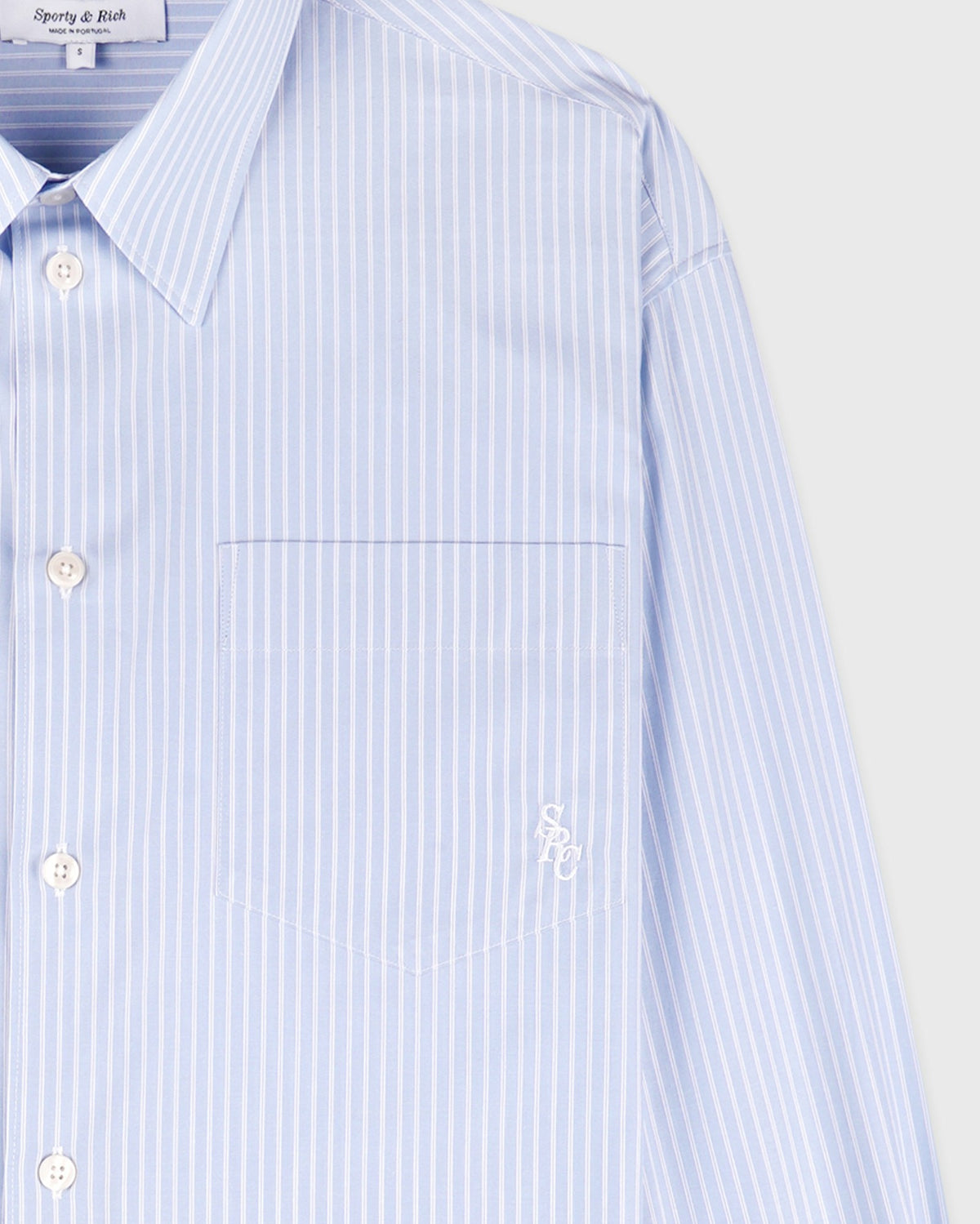 Sporty & Rich SRC Oversized Shirt - Blue Striped