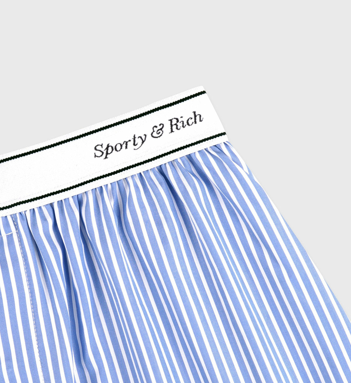 Sporty & Rich Italic Logo Boxer Short - Light Blue Striped