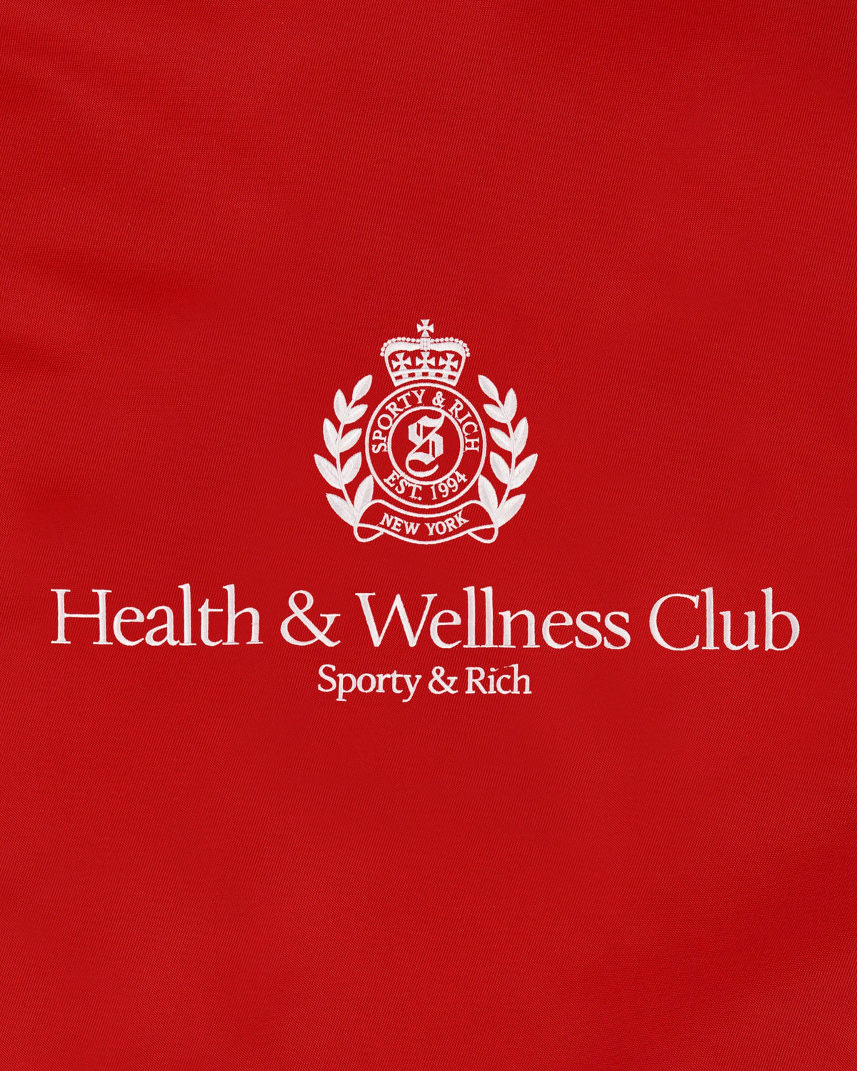 Sporty & Rich H&W Crest Oversized Varsity Jacket - Ruby