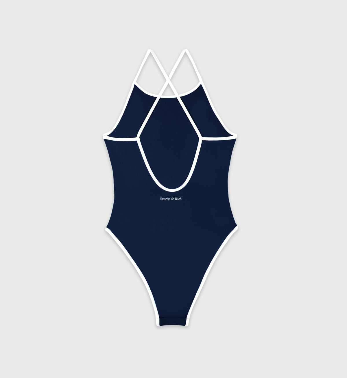 Sporty & Rich Eden Crest One Piece Swimsuit - Navy/White
