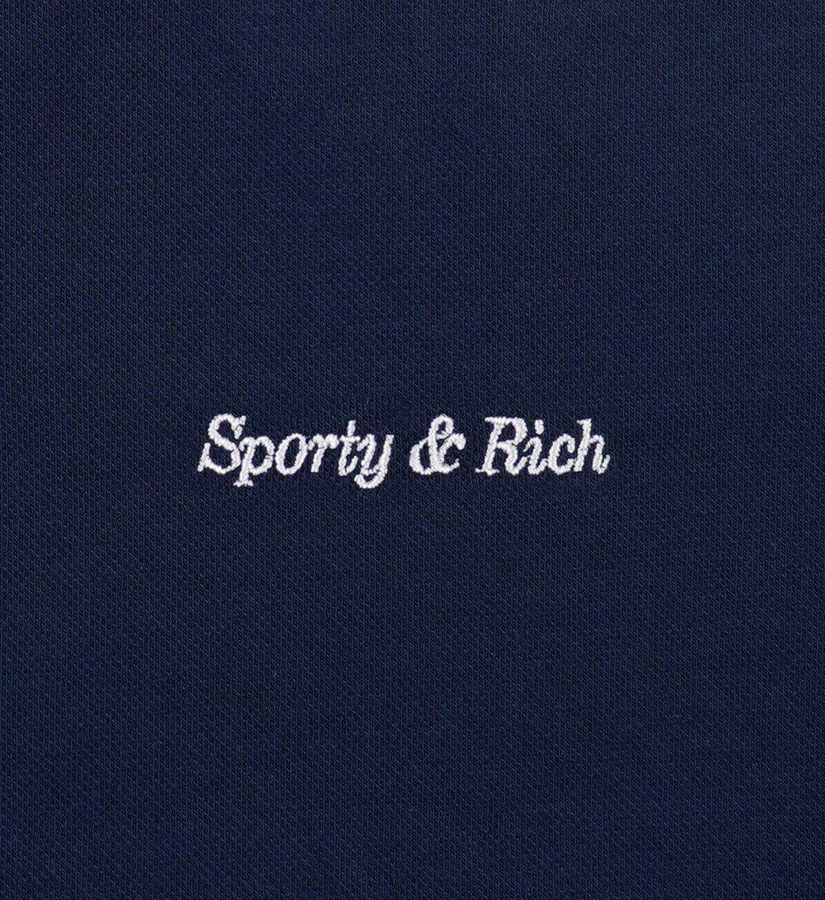 Sporty & Rich Eden Crest Embroidered Pique Short - Navy/White