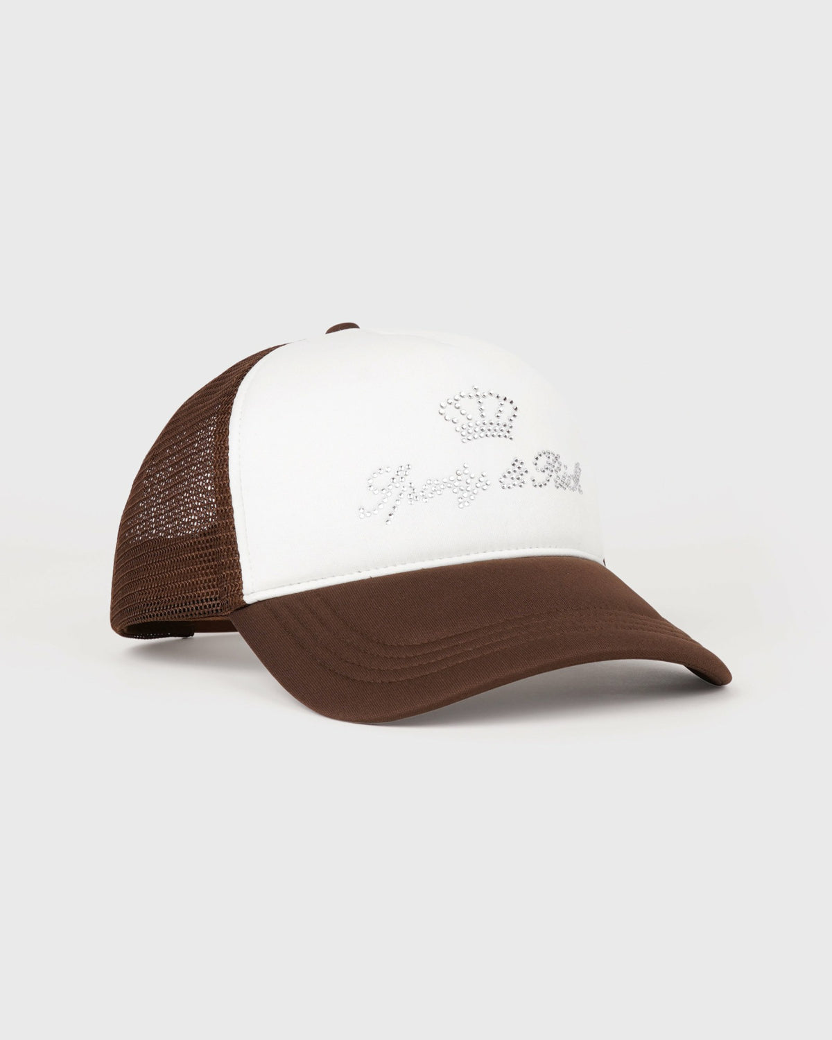 Sporty & Rich Juicy Crown Trucker Hat - White/Chocolate