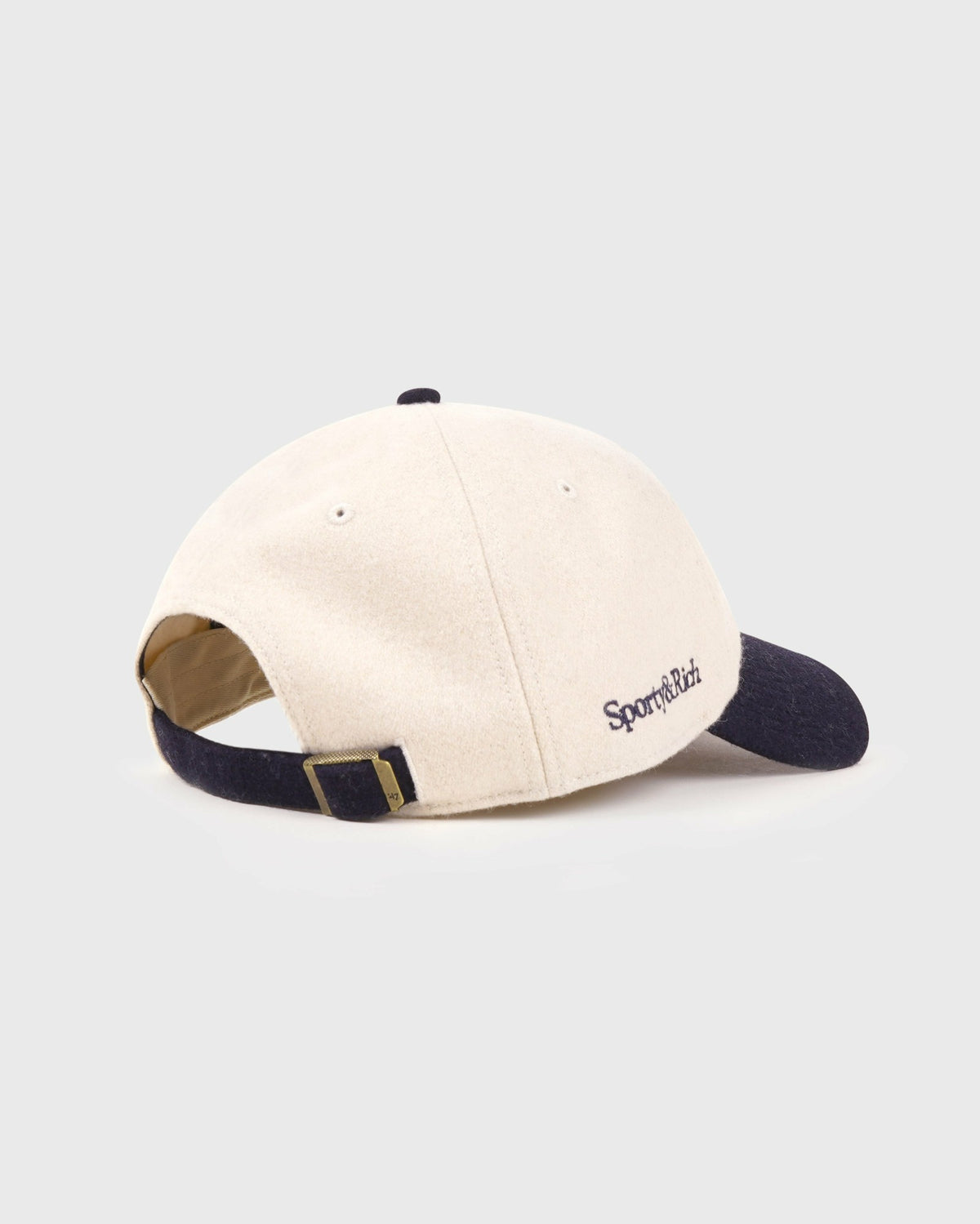 Sporty & Rich Yankees Serif Wool Hat - Ecru/Navy