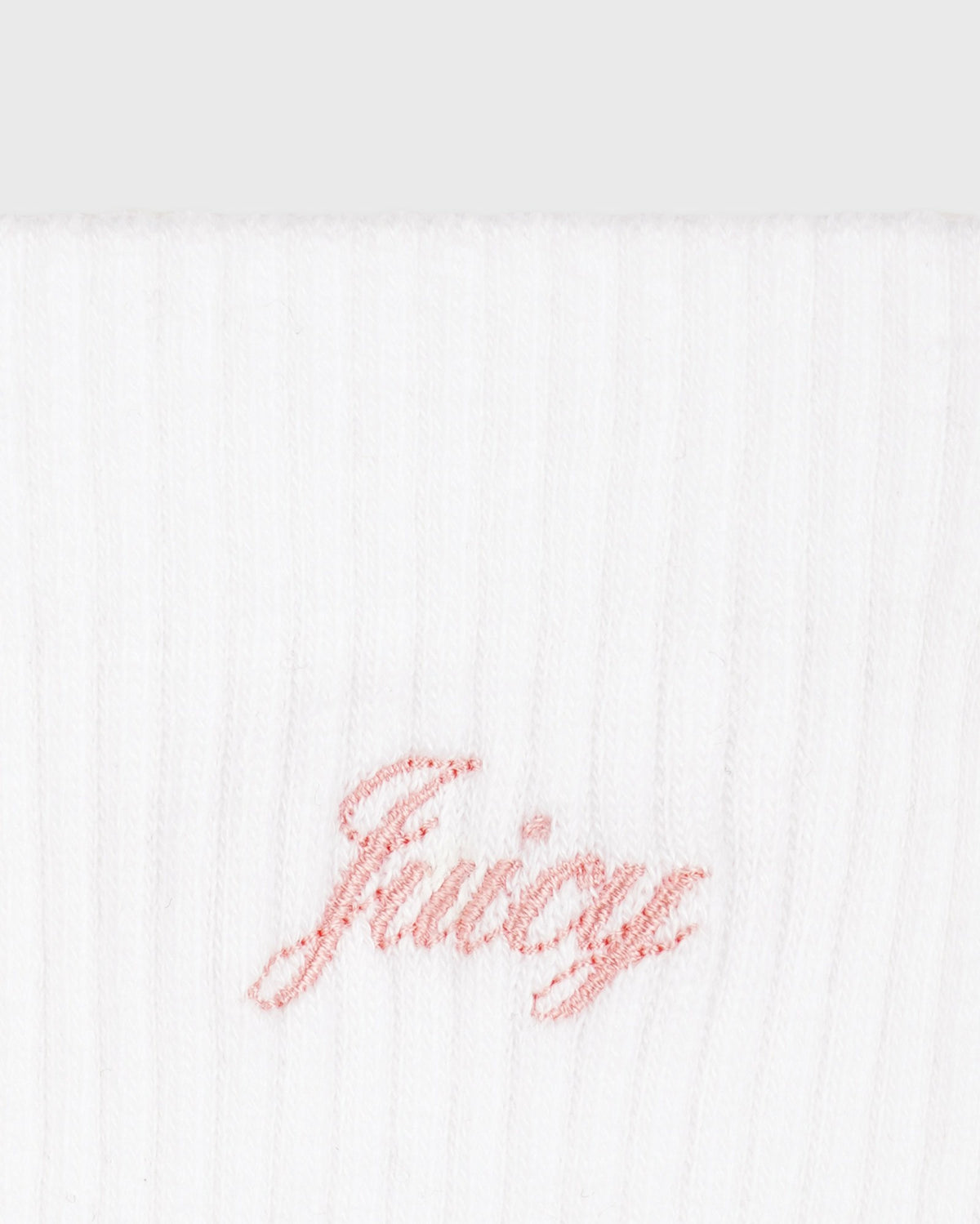 Sporty & Rich Juicy Script Sock - White/Rose