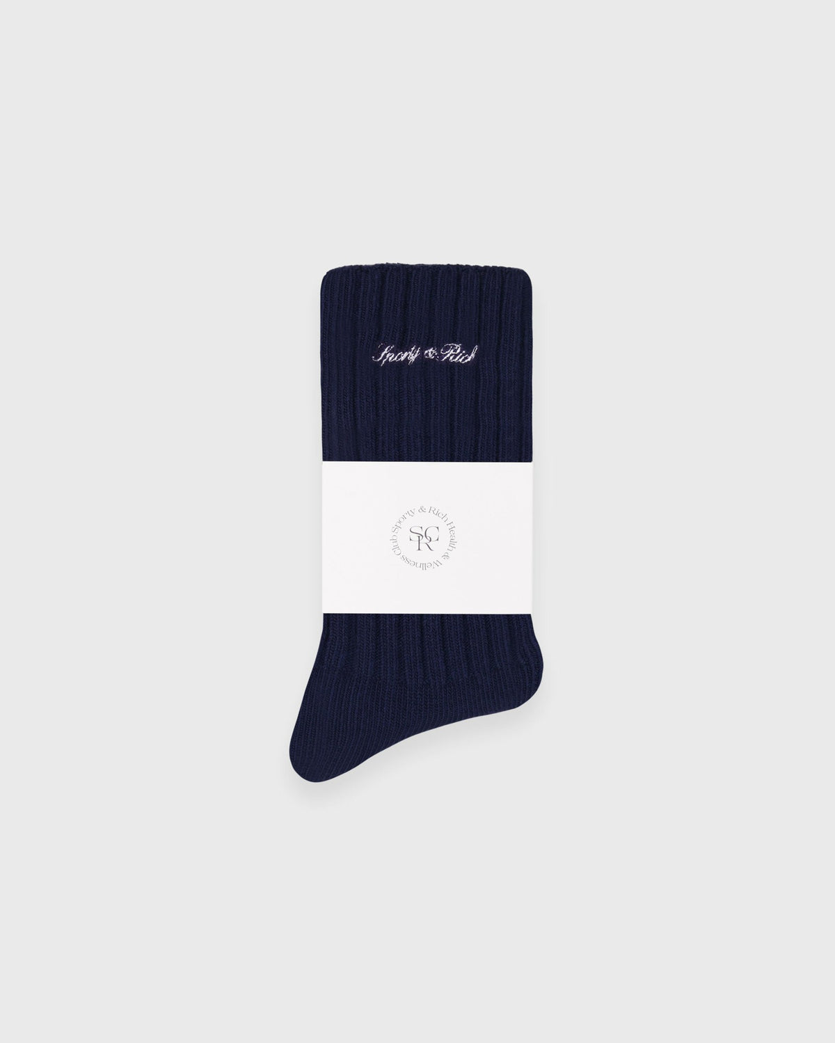 Sporty & Rich Signature Logo Rib Socks - Navy
