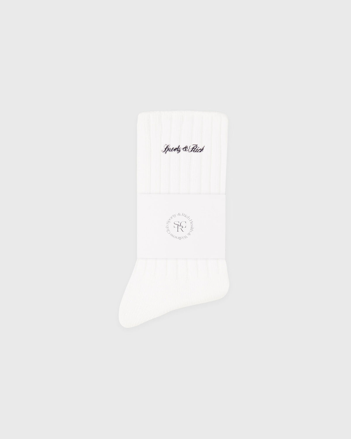 Sporty & Rich Signature Logo Rib Socks - White