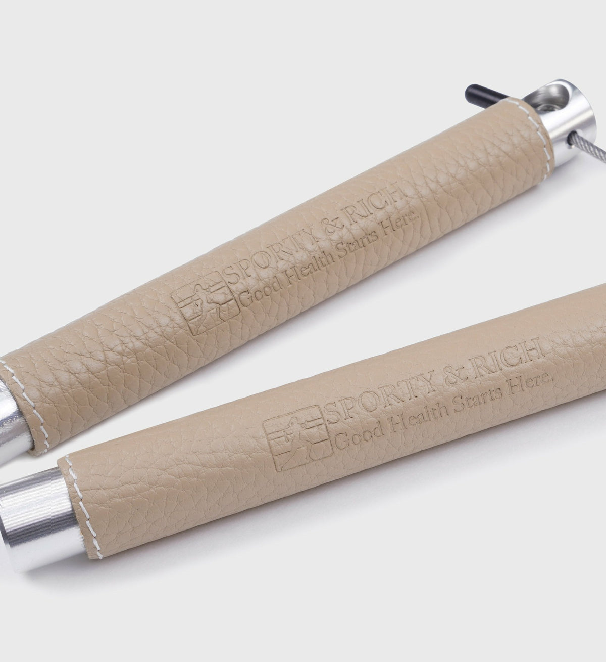 Sporty & Rich Leather Jump Rope - Hazelnut/White