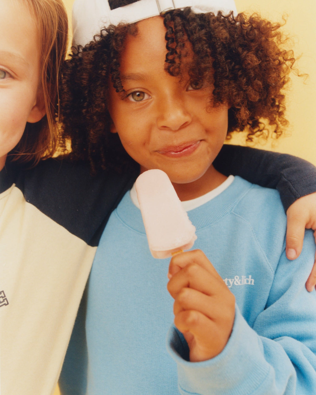 Sporty & Rich Eat More Veggies Kids Crewneck - Juniper/White