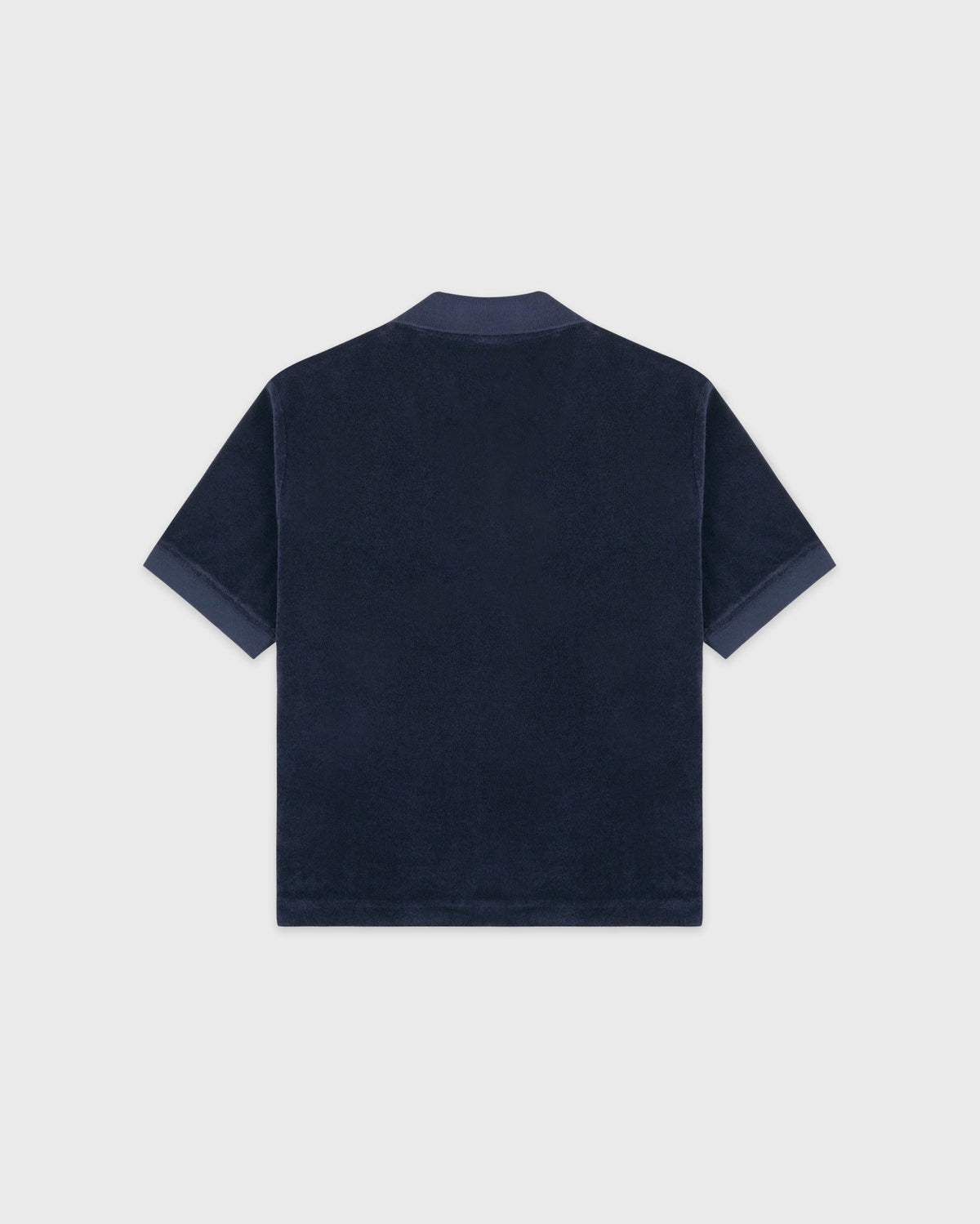 Sporty & Rich Signature Logo Terry Polo - Light Navy/White