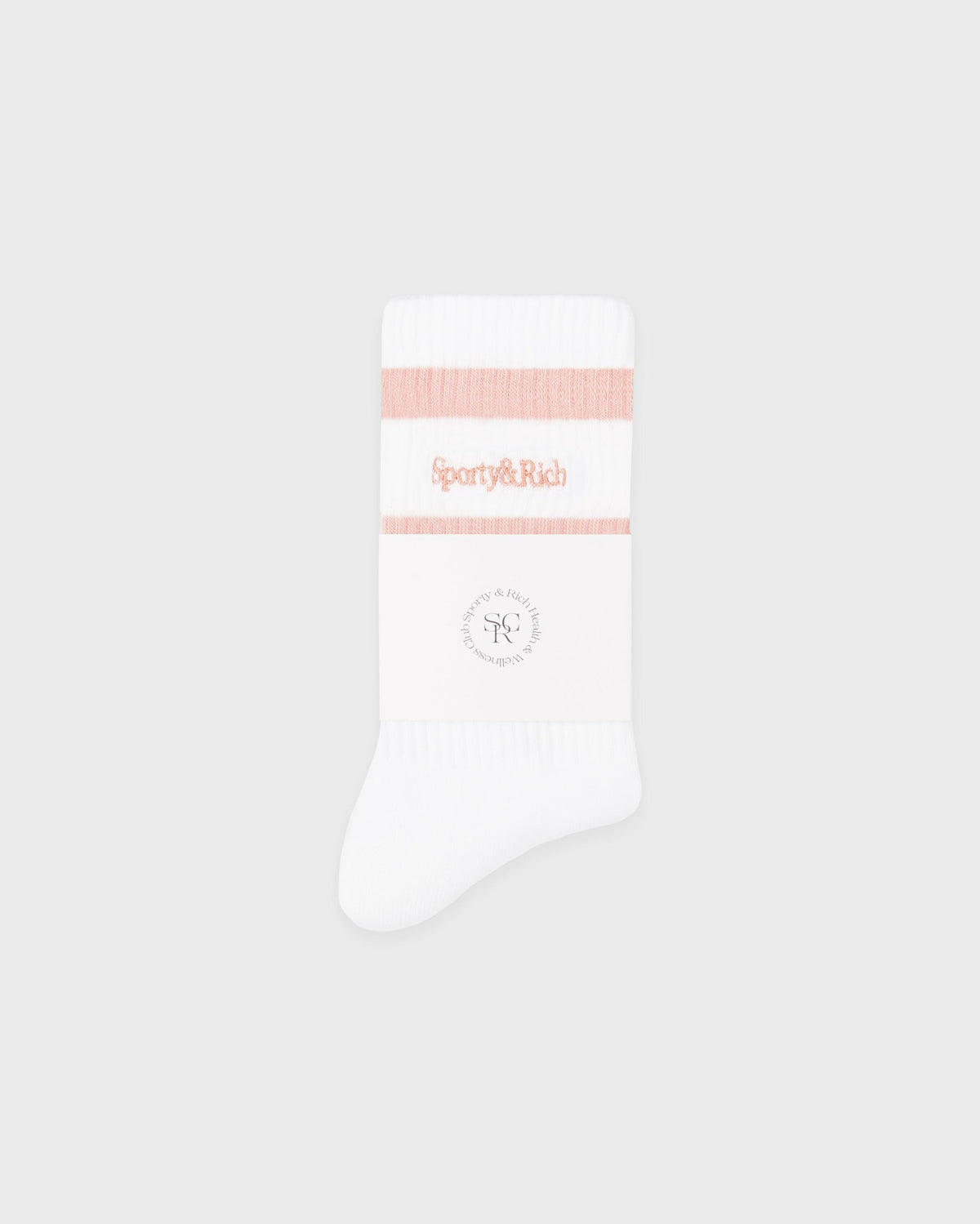 Sporty & Rich Serif Logo Socks - White/Flamingo
