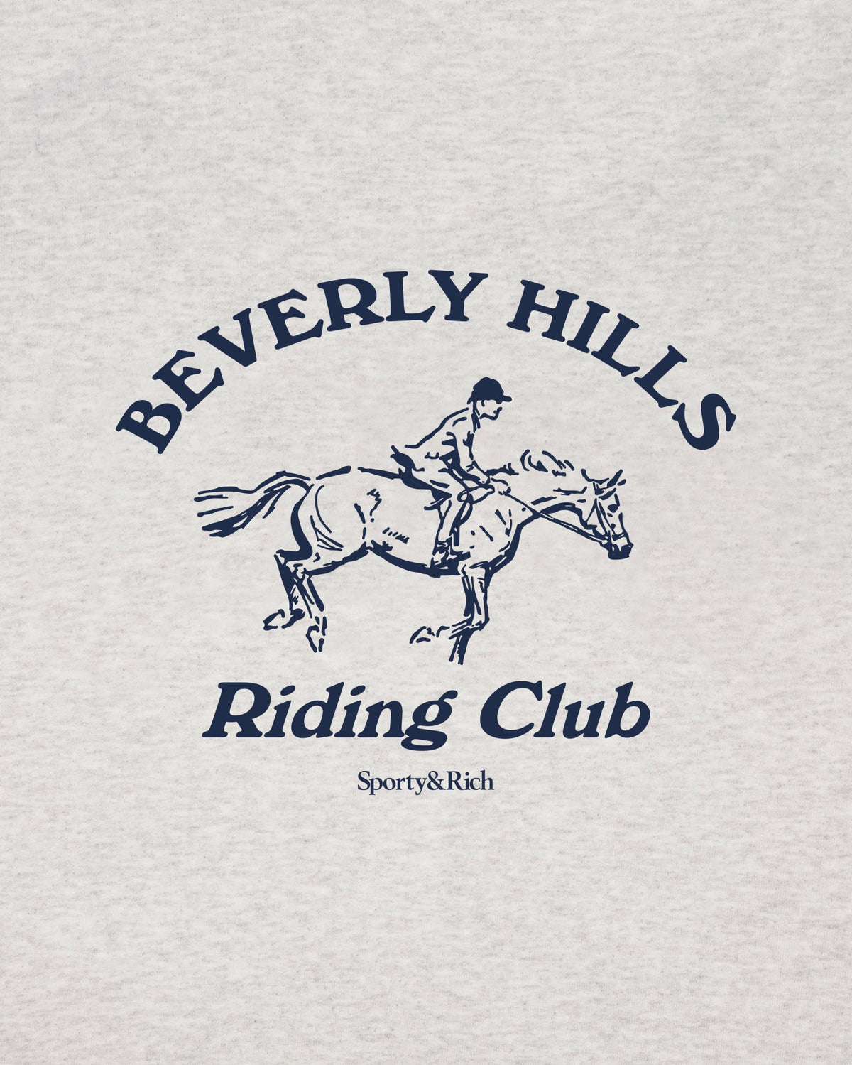 Sporty & Rich BH Riding Club Ringer Tee - Heather Gray/Dark Navy