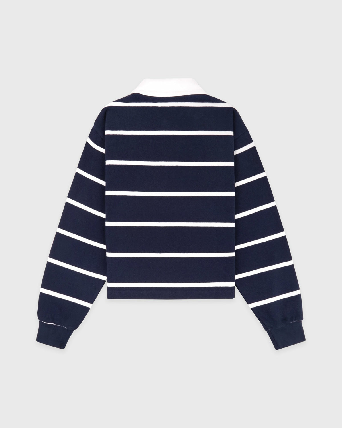 Sporty & Rich Serif Logo Rugby Polo - Navy/White