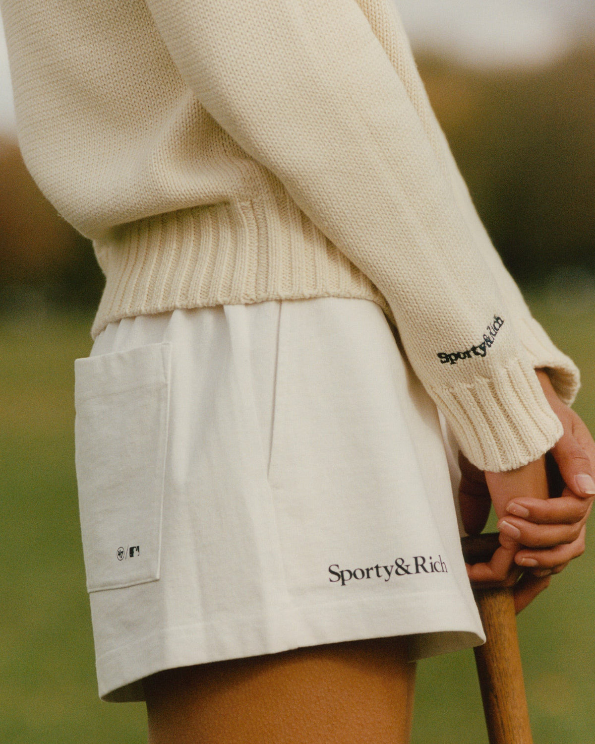 Sporty & Rich Heritage Yankees Serif Disco Short - White/Navy