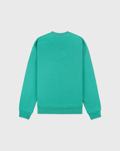Sporty & Rich Title Embroidered Crewneck - Amalfi Green/Light Navy