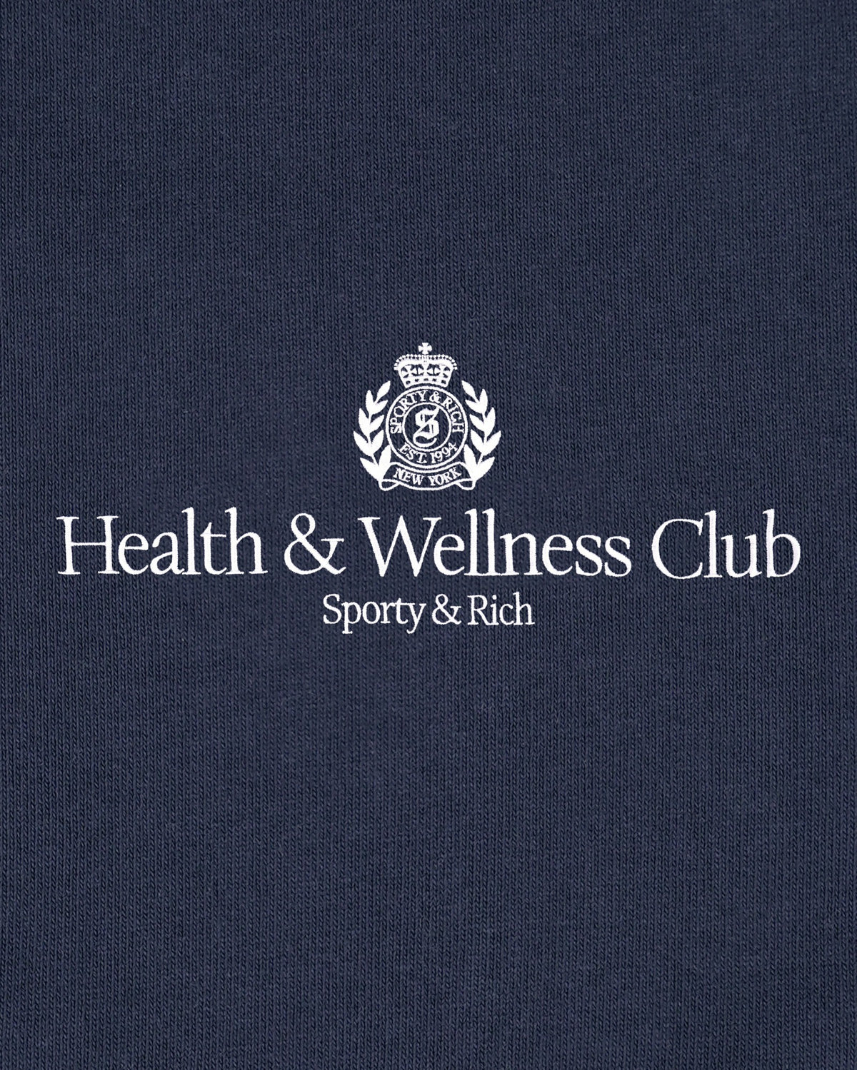 Sporty & Rich H&W Crest Embroidered Crewneck - Light Navy/White
