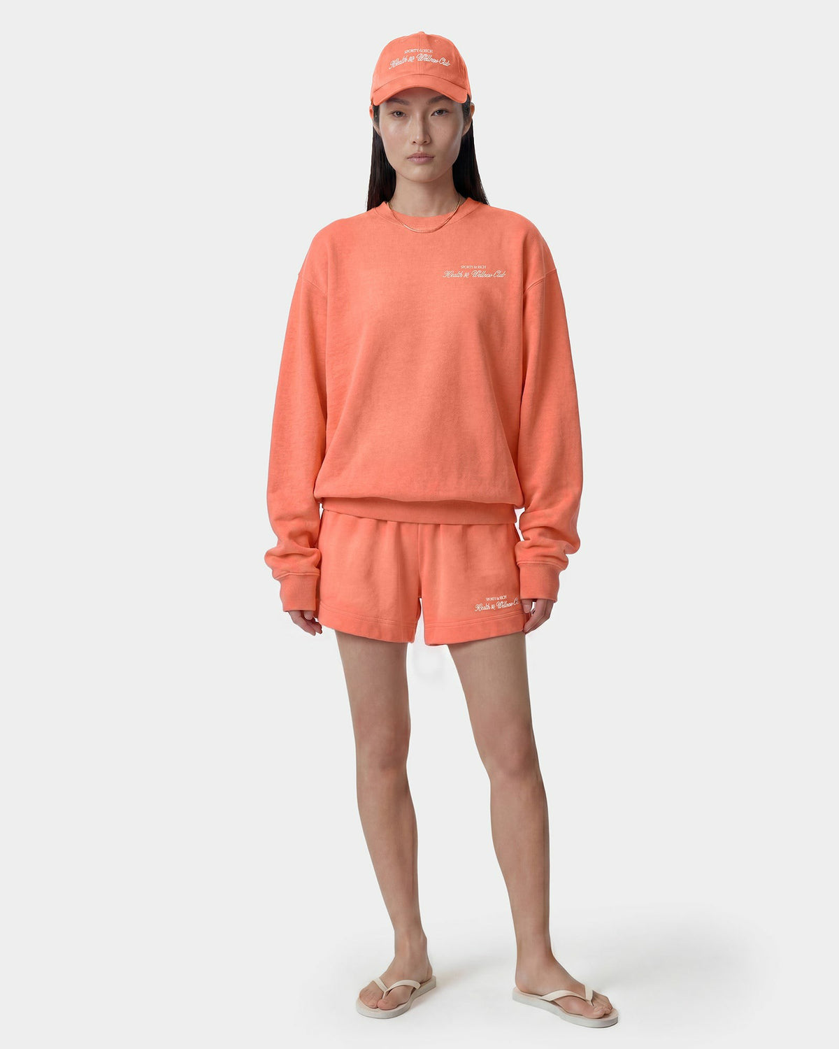 Sporty & Rich H&W Club Crewneck - Flamingo/White