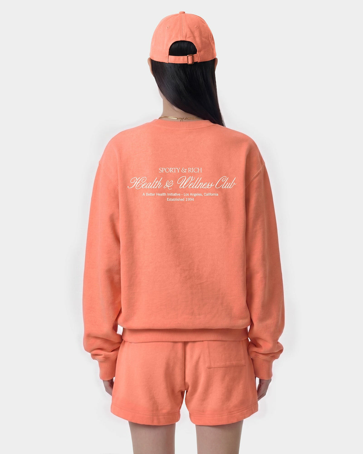 Sporty & Rich H&W Club Crewneck - Flamingo/White