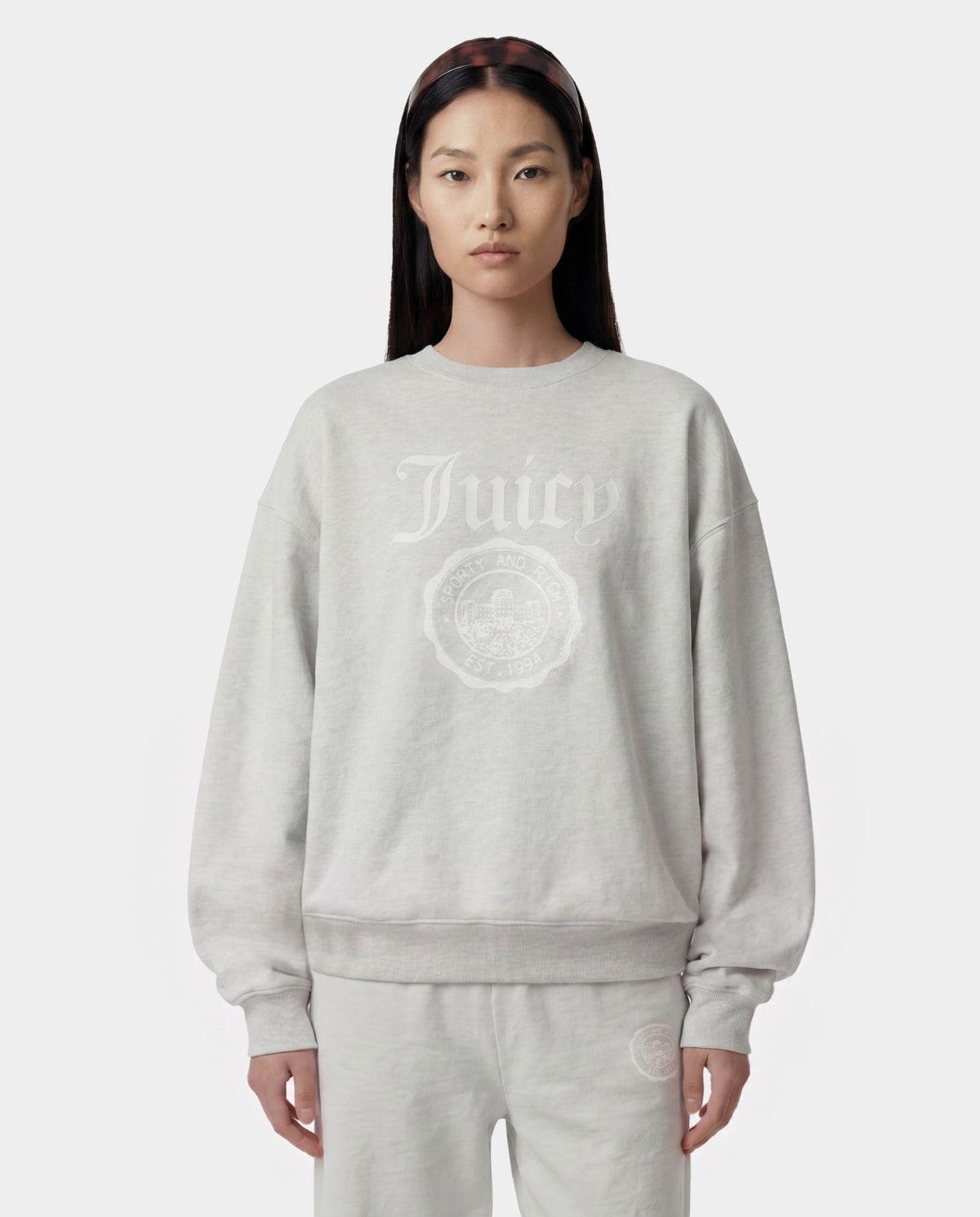 Sporty & Rich Juicy Emblem Crewneck - Heather Gray