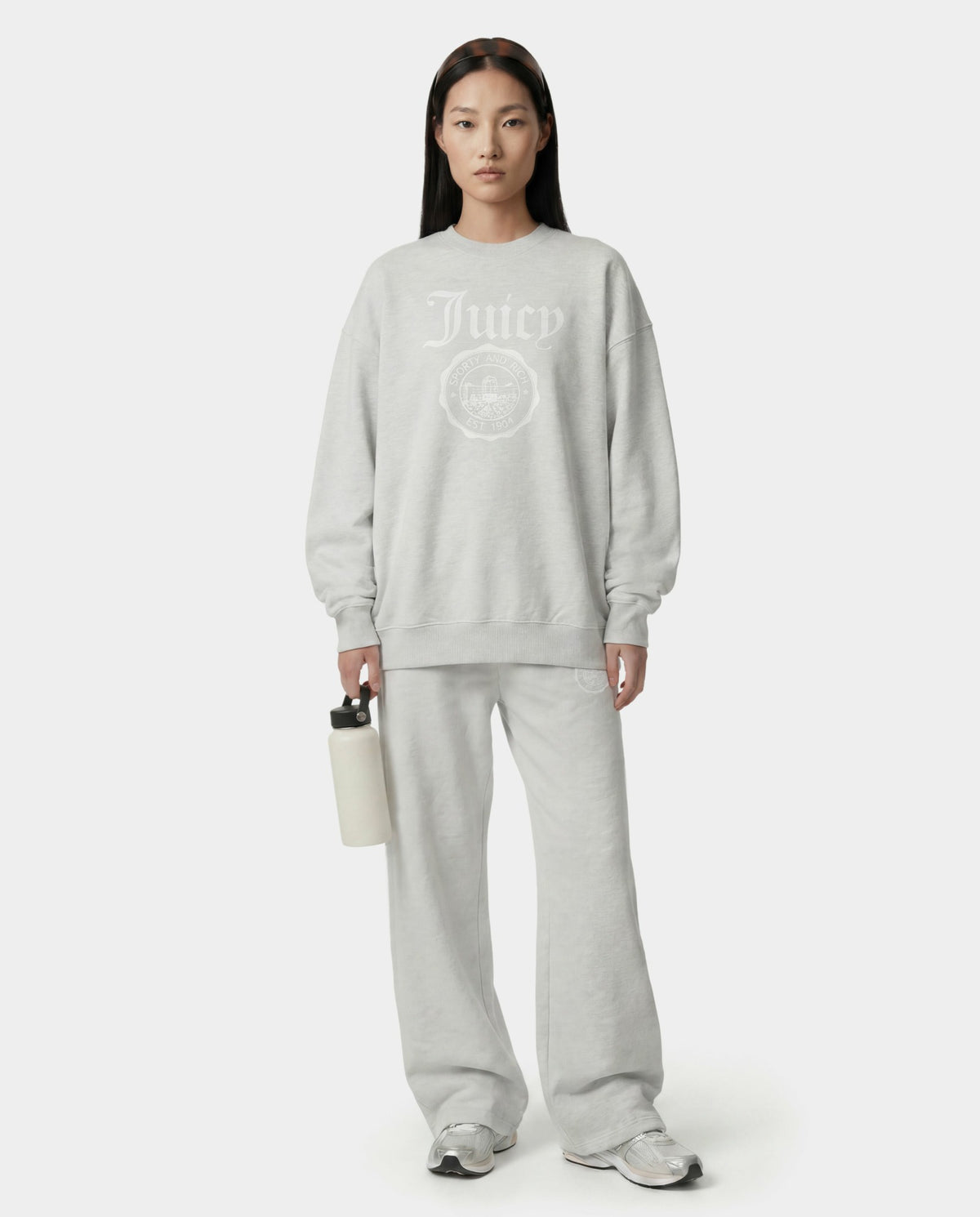 Sporty & Rich Juicy Emblem Crewneck - Heather Gray