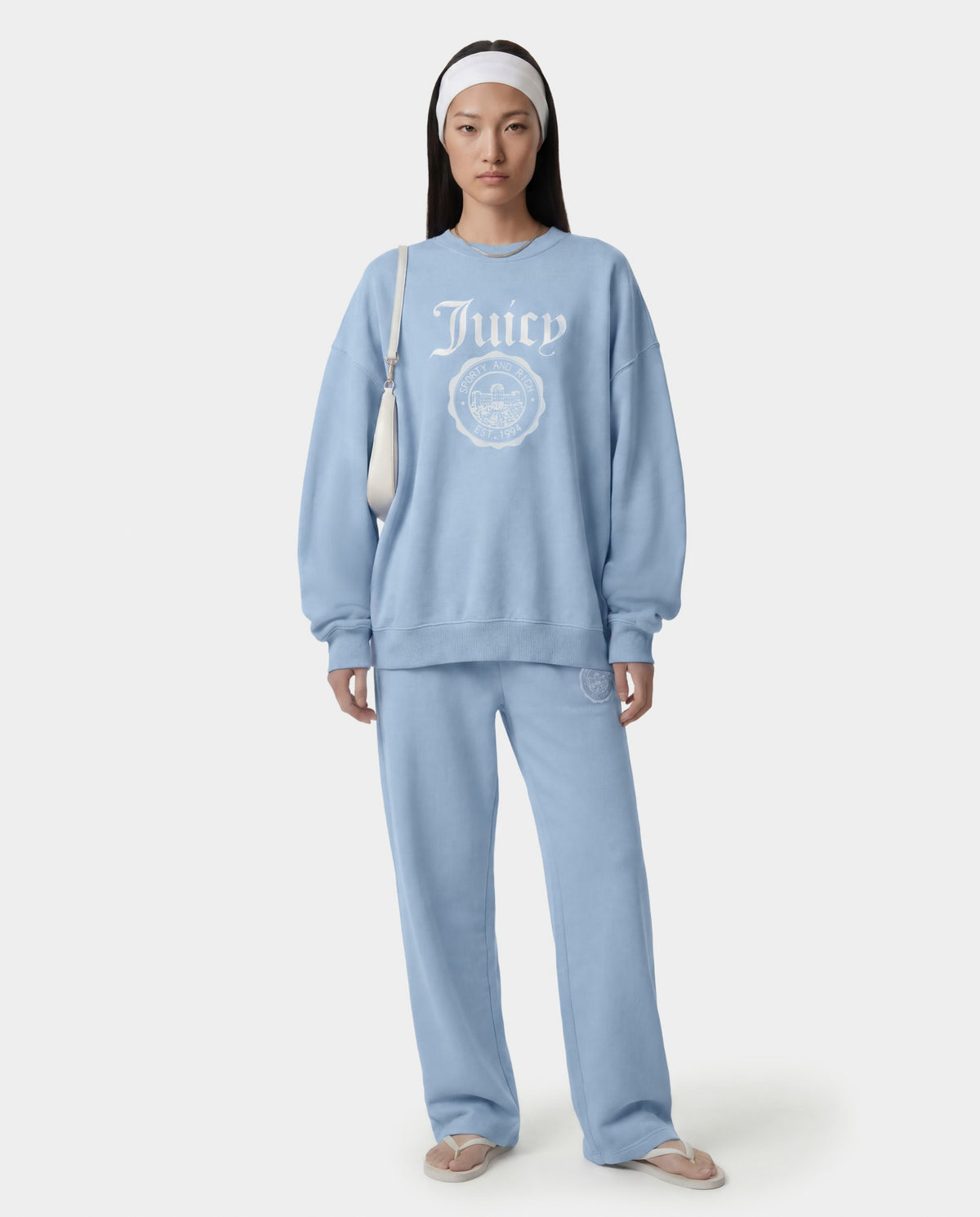 Sporty & Rich Juicy Emblem Crewneck - Sky Blue