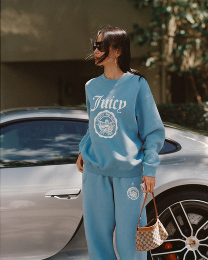 Sporty & Rich Juicy Emblem Crewneck - Sky Blue