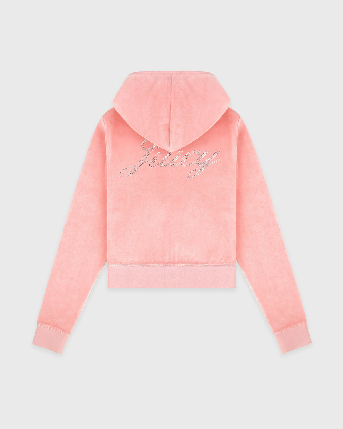 Sporty & Rich Juicy Script Velour Zip Hoodie - Rose