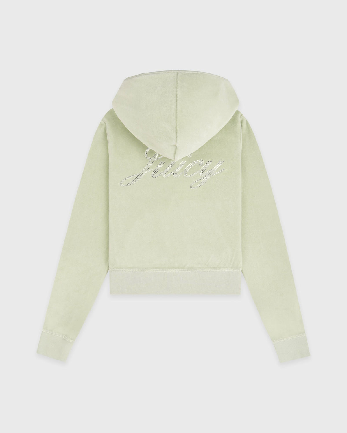 Sporty & Rich Juicy Script Velour Zip Hoodie - Sage