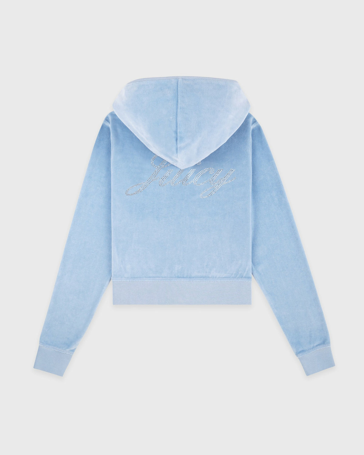 Sporty & Rich Juicy Script Velour Zip Hoodie - Sky Blue