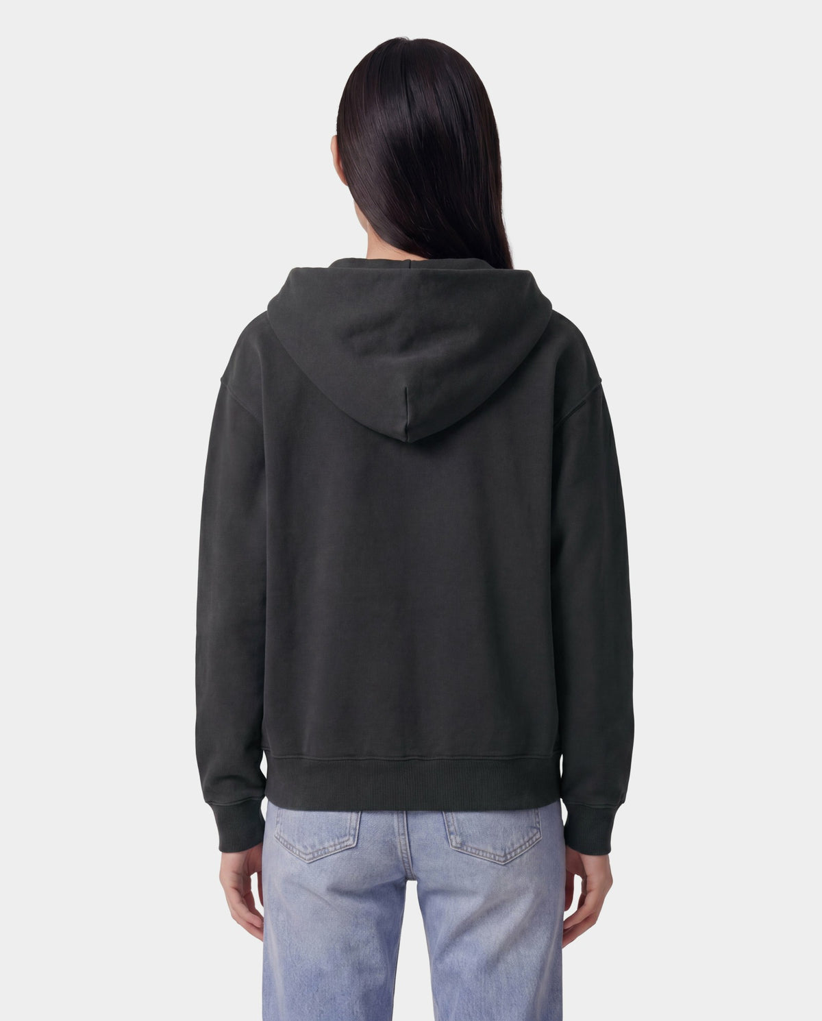Sporty & Rich Varsity Crest Zip Hoodie - Carbon