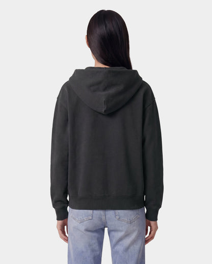 Sporty & Rich Varsity Crest Zip Hoodie - Carbon