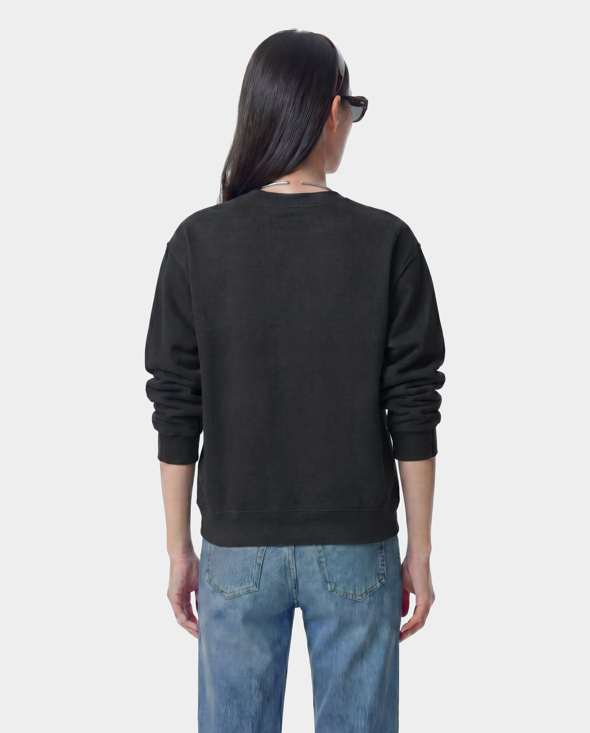 Sporty & Rich Varsity Crest Crewneck - Carbon