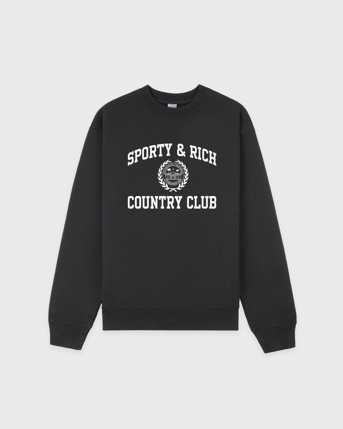 Sporty & Rich Varsity Crest Crewneck - Carbon