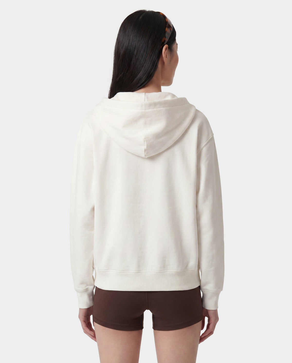 Sporty & Rich SR Sport Embroidered Zip Hoodie - Ecru