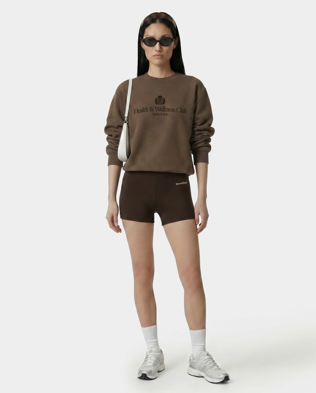 Sporty & Rich H&W Crest Embroidered Crewneck - Sand