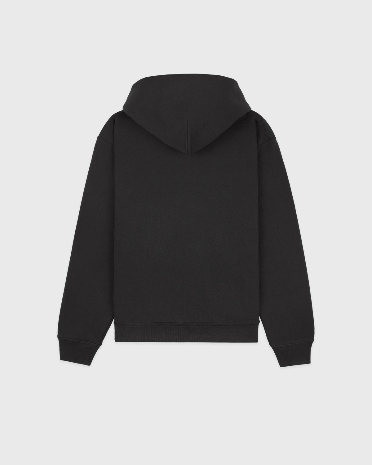 Sporty & Rich Serif Logo Embroidered Zip Hoodie - Faded Black/White