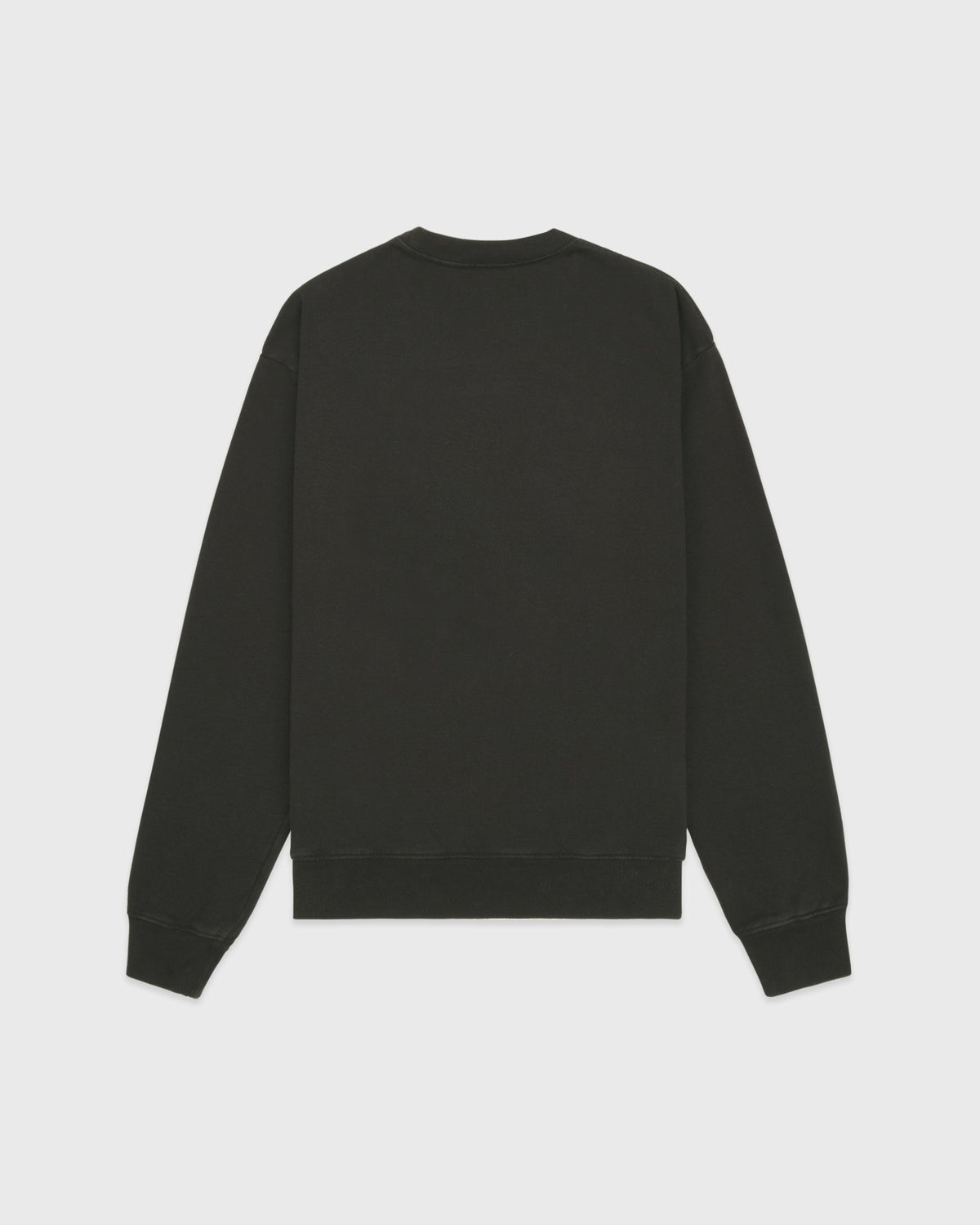Sporty & Rich Serif Logo Embroidered Crewneck - Faded Black/White