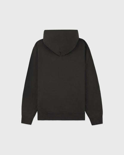 Sporty & Rich Serif Logo Embroidered Hoodie - Faded Black/White