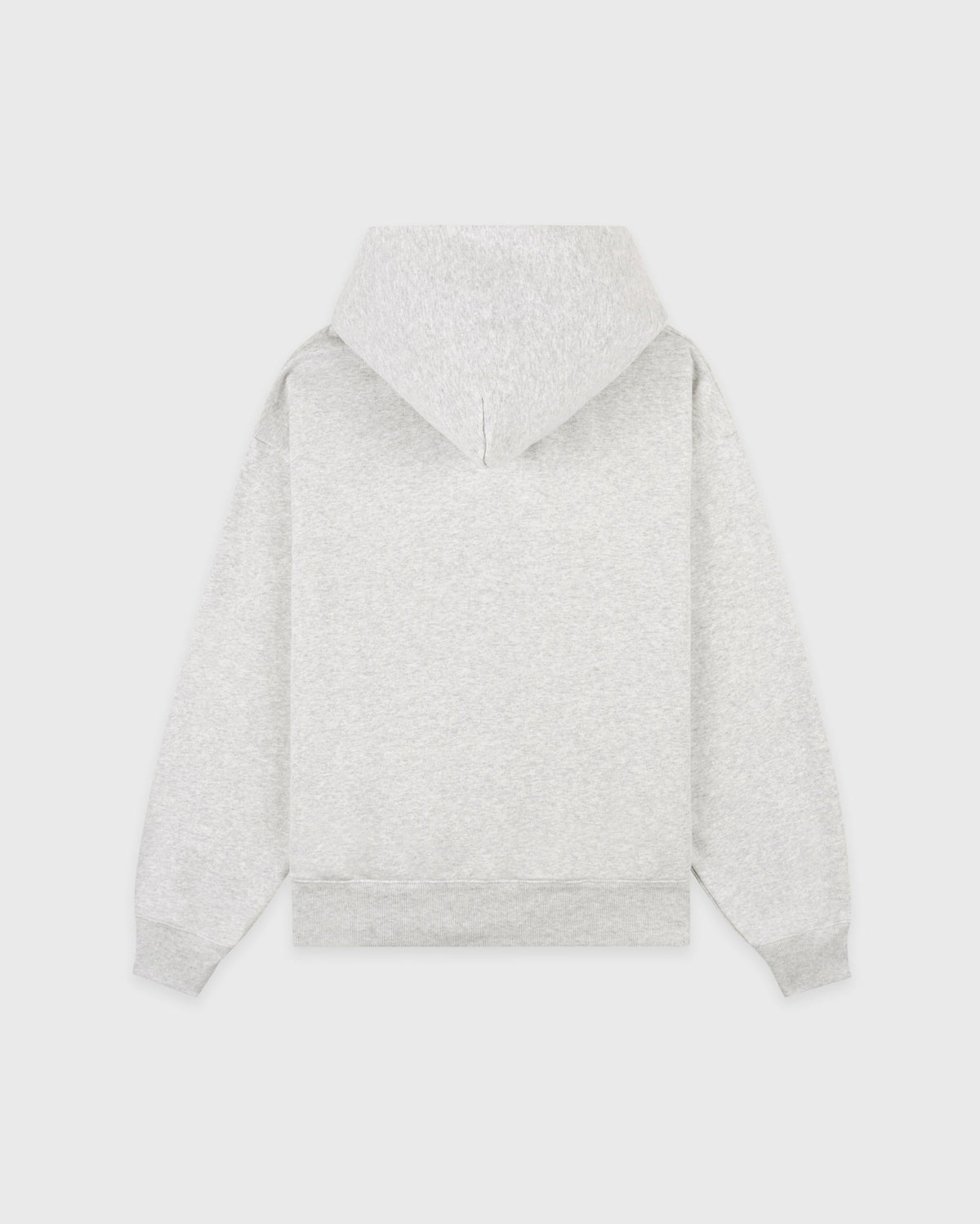 Sporty & Rich Serif Logo Embroidered Zip Hoodie - Heather Gray/Navy